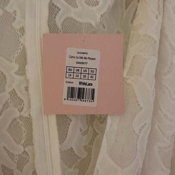 Showpo - Come Go With Me Playsuit - white lace US10 - Picture 3 of 4